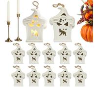 Jtxcreate Light Up Halloween Cemetery 12-Piece Lighted Holiday Ghost Prop