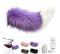 Jtxcreate Remote Control Electric Car Tail, Rechargeable Plush Animal Moving Tail, Self Adhesive Electric Animal Tails Car Decor, Cute Fuzzy Wagging Moving Tails for Trucks Motorcycle Trunk Bumper
