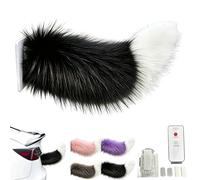 Jtxcreate Remote Control Electric Car Tail, Rechargeable Plush Animal Moving Tail, Self Adhesive Electric Animal Tails Car Decor, Cute Fuzzy Wagging Moving Tails for Trucks Motorcycle Trunk Bumper