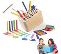 Jtxcreate Wooden Shape Color Sorting Toys, Sensory Matching Plug-in Games, Color Sorting Stacking Toys, Wooden Preschool Educational Colors Recognition Shape Sorter, for Aged 6-18 Months