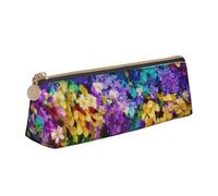 JTXSFYZPB Abstract Purple Weeping Flower - Pencil Case Leather Pencil Pouch Portable Stationery Organizer Box Printed Small Pen Holder with Zipper for Kid Girls Boys Women Men