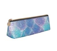 JTXSFYZPB Mermaid Scale - Pencil Case Leather Pencil Pouch Portable Stationery Organizer Box Printed Small Pen Holder with Zipper for Kid Girls Boys Women Men
