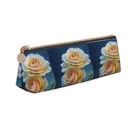 JTXSFYZPB Pretty Flowers - Pencil Case Leather Pencil Pouch Portable Stationery Organizer Box Printed Small Pen Holder with Zipper for Kid Girls Boys Women Men
