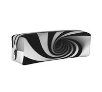 JTXSFYZPB Stylish Leather Pencil Case - Abstract Circle Swirl - Cute Pencil Pouch for Kids Girls and Boys - Stationery Pouch Makeup Organizer with Zip