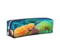 JTXSFYZPB Stylish Leather Pencil Case - Clown Fish - Cute Pencil Pouch for Kids Girls and Boys - Stationery Pouch Makeup Organizer with Zip
