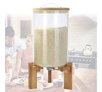 JTYDFG 5L/8L Glass Rice Dispenser, Airtight Food Storage Containers with Lid and 500ml Measuring Cup, Kitchen Containers Dispenser for Aroma Rice Cereal Bean Oatmeal Cornflakes Flour, Easy to Clean