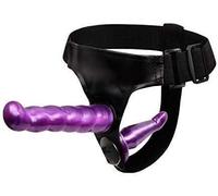 JTYG Adjustable Straps Double Strap-On with Double Rod 6.50In(Color:Purple,Size:)