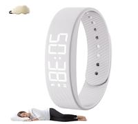 JTYRW Alarm Clock Watch, Silent Vibration Wristband for Deep Sleepers, Snooze Free Smart Watc with USB Rechargeable & IP65 Waterproof, Sleep Tracker for Men & Women (White)
