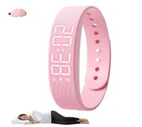 JTYRW Alarm Clock Watch, Silent Vibration Wristband for Deep Sleepers, Snooze Free Smart Watc with USB Rechargeable & IP65 Waterproof, Sleep Tracker for Men & Women (Pink)