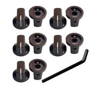 JTYUERWQ 10Pcs Electric Guitar Potentiometer Control Knobs Effect Pedal Knobs 6.35mm Shafts Guitar Parts(Brown)