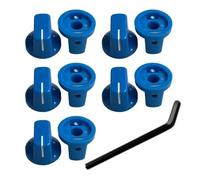 JTYUERWQ 10Pcs Electric Guitar Potentiometer Control Knobs Effect Pedal Knobs 6.35mm Shafts Guitar Parts(Blue)