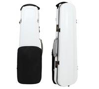 JTYUERWQ 4/4 Violin Case Carbon Fiber Violin Box Backpack Double Shoulder Strap Bag With Hygrometer Music Score Bag Password Lock Violin instrument case(White)
