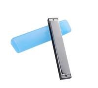 JTYUERWQ Beginners harmonica 24-hole Double-row Polyphonic Harmonica Silver Harmonica BA Shell Plastic Box