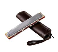 JTYUERWQ Beginners harmonica 24 Holes Tremolo Harmonica Polyphony Diatonic C Key 24 Hole Profession Harmonica Beginners Aldults(A)