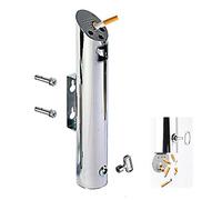 JTYX Wall Mounted Ashtrays for Outside Stainless Steel 304 Cylinder Wall Mounted Ashtray Lockable Outdoor Large Capacity Public Cigarette Butt Receptacle