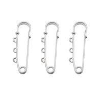 JTZYM 20PCS 50/60/70/75MM Large Gold Large Safety Pins With 3 Holes Safety Pin With Loops Jewellery Button Hole Safety Pins For Brooch Pins
