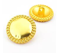 JTZYM 50pcs 15MM-25MM Round Metal Coat Buttons, Durable Shank Style with Metallic Finish, Vintage, Replacement Buttons for DIY Crafts