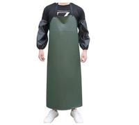 JTZYM Heavy Duty Waterproof Rubber Apron, Chemical Resistant, Oil & Stain Proof, Adjustable Extra Long for Cooking, Grilling, Kitchen Use