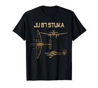 Ju 87 Stuka WW2 Plane Warbird Blueprint Schematics Diagram T-Shirt