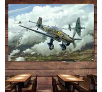 Ju 87B Stuka Bomber The Battle Of Britain Posters Wall Banner Air Force Jet Fighter Canvas Painting Hang Flag Aviation Military Wall Art Pictures for Home Decoration