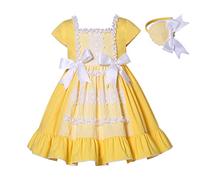 Ju petitpop Kids Elegant Easter Yellow A Line Lace Clothes Girls Birthday Party Dresses Age 2 3 4 5 6 7 8 9 10 Years