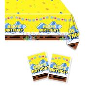 JU XIN 2Pcs Yellow Sponge Party Tablecloth |70.8 x 42.5 Inch| Yellow Sponge Birthday Party Supplies