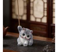 JU7CER 1pc Adorable Kitten-shaped Incense Holder Ceramic Aromatherapy Burner Creative Home Decor Ornamental Piece Home Zen Tea Ceremony Incense Burner Kung Fu Little Blue Cat - Stick Incense