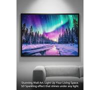 JU7CER Adult 5D Full Drill Diamond Painting Kit - Large Aurora Round Diamond DIY Craft for Beginners | 11.81×19.69 Inches (30×50cm)