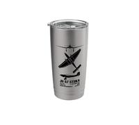 JU87 Stuka Dive Bomber Silhouettes German Writing Info Stainless Steel Insulated Tumbler