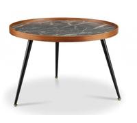 Jual Siena Walnut and Black Marble Round Coffee Table - JF328