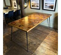 Juan Butterfly Parquet Dining Table - 6 Seater - Sheesham Wood - Sizes Available