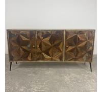 Juan Butterfly Parquet Sideboard - 3 Door - Large - Sheesham Wood
