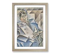 Juan Gris Portrait of Pablo Picasso Framed Print | A2 Oak Framed Wall Art | Ready to Hang | Modern Historical Picture | Living Room Bedroom Lounge Office