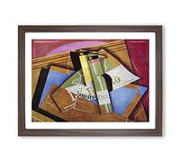 Juan Gris Still Life No.10 Classic Painting Framed Print | A4 Walnut Framed Wall Art | Ready to Hang | Classic Historical Picture | Living Room Bedroom Lounge Office