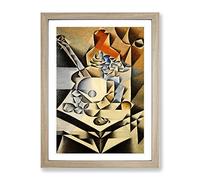 Juan Gris Still Life No.5 Classic Painting Framed Print | A3 Oak Framed Wall Art | Ready to Hang | Classic Historical Picture | Living Room Bedroom Lounge Office