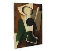 Juan Gris Still Life With A Glass Canvas Print | Gallery Wrapped 30mm Frame Wall Art | 24x16 inches | Ready to Hang | Classic Still Life Picture | Living Room Bedroom Lounge Office