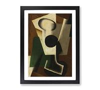Juan Gris Still Life With A Glass Classic Painting Framed Print | A3 Black Framed Wall Art | Ready to Hang | Classic Historical Picture | Living Room Bedroom Lounge Office