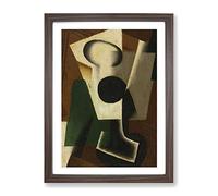 Juan Gris Still Life With A Glass Classic Painting Framed Print | A4 Walnut Framed Wall Art | Ready to Hang | Classic Historical Picture | Living Room Bedroom Lounge Office