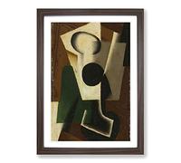 Juan Gris Still Life with a Glass Framed Print | A2 Walnut Framed Wall Art | Ready to Hang | Modern Nature Picture | Living Room Bedroom Lounge Office