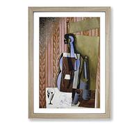 Juan Gris Violin Framed Print | A2 Oak Framed Wall Art | Ready to Hang | Modern Music Picture | Living Room Bedroom Lounge Office