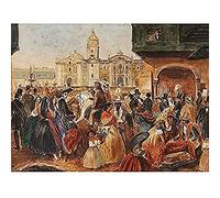 Juan Mauricio Rugendas Study For Limas Main Square Unframed Wall Art Print Poster Home Decor Premium