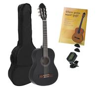 Juan Miguel Navarrez concert guitar - classical guitar - 1/2 black - starter set - incl. bag, plectrums, book, tuner