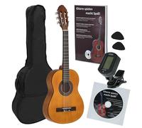 Juan Miguel Navarrez concert guitar, classical guitar, 1/2 honey - natural, starter set (incl. bag, picks, book with CD, tuner)