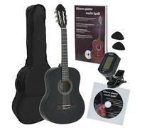 Juan Miguel Navarrez concert guitar, classical guitar, 3/4 black, starter set (incl. bag, picks, book with CD, tuner)