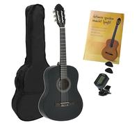Juan Miguel Navarrez concert guitar - classical guitar - 3/4 black - starter set - incl. bag, plectrums, book, tuner