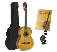 Juan Miguel Navarrez concert guitar - classical guitar - 4/4 honey - natural - starter set - incl. bag, plectrums, book, tuner