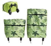 Juankrynord 2-in-1 Foldable Shopping Bag with Wheels Foldable Trolley Bag | Ideal for everyday shopping, trips to the farmers' market, and camping