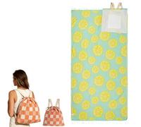 Juankrynord Upgraded 2-in-1 Convertible Beach Towel and Backpack Quick-drying with built-in zippered pockets and a foldable mat, perfect for camping and vacations (Color 4)