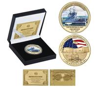 JUANLI Commemorative Coin 80Th Anniversary Attack On Pearl Harbor Gold Plated Us Army Challenge Coin Military Souvenir Gift