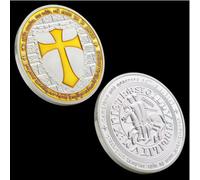 JUANLI Commemorative Coin The European German Cross Knight's Commemorative Medal Silver Plated Challenge Coin